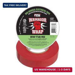 WarriorWrap General 3/4 in. x 60 ft. 7 mil Vinyl Electrical Tape, Red