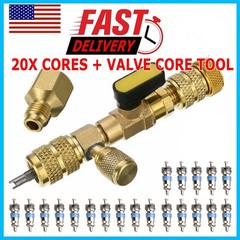 HVAC Tool AC Schrader Valve Core Remover Dual Size 1/4 + 5/16 Port Installer NEW