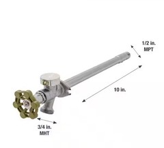 Everbilt Anti-Siphon Sillcock Brass 1/2″ x 10″ 104-517EB For Garden Hose
