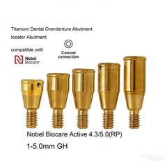 US Titanium Locator Abutment Fits Nobel Biocare Active NP/RP CC Male Cap Inserts