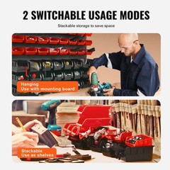 VEVOR Wall Mounted Storage Bins Small Parts Organizer Garage Tool Rack 48 Bins