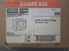 Hubbell-Raco 258 Square Electrical Box,4-11/16 In. Buy 1 – 8 or 25 FREE SHIPPING