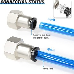 5X 1/8 Npt Female Push To Connect Fittings,For CEKER 1/4″ OD X 1/8″ FNPT, Brass