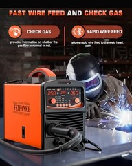 250A Aluminum MIG Welder, 110V/220V 8-in-1 Gas/Gasless Flux MIG/Stick/2T 4T Spot