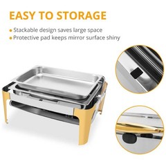 9 Qt Roll Top Chafing Dish Buffet Set for Catering Food Warmer NSF Certification
