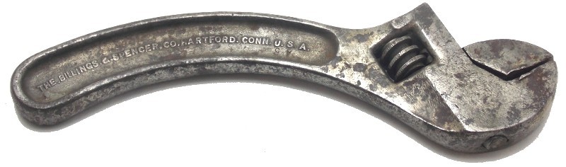 Vintage The Billings & Spencer 8″ S Shaped Crescent Adjustable Wrench USA Used
