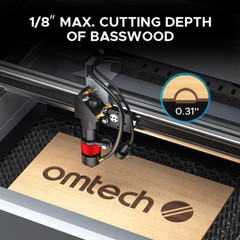 OMTech K40+ 45W Desktop CO2 Laser Engraver Machine 8 x 12in W/ Rotary Axis