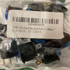 10 Pcs Round Rocker Switch Blue LED On-Off SPST 3-Pin X00456GEFB