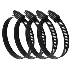 Litoexpe 3 Inch Stainless Steel Worm Gear Hose Clamp 4 Pcs, 3 Inch, Black