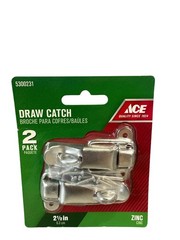 ACE 2-1/2 inch Zinc Plated Draw Catch Latch with Screws – 2 Pack 5300231