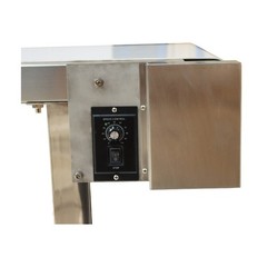 53×15.7in White PVC Belt Conveyor Machine 110V Double Guardrails Speed Adjustabl