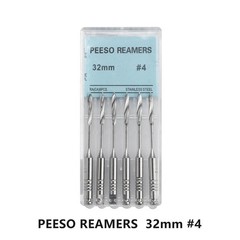 32mm Dental Endo Pesso Reamers Drills Fresa de conducto radicular 1-6# 6Pc/Pk
