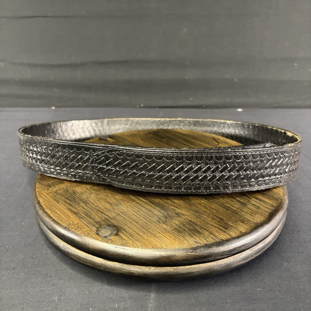 Bianchi Duty Belt Size 34″ Waist 1.5″ Wide Black Basketweave Leather