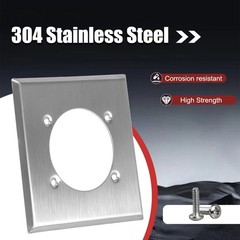 Single Hole 2 Gang Receptacle Wall Plate Ø2.48″ for 14-50R Hubbell HBL9450A