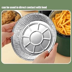 7 Inch Aluminum Foil Air Fryer Liners,Non-Stick Round Oil-Proof Food Grade8065