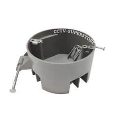 5 Pack Round Ceiling Box with Grounding, 4-Inch, 20 Cu In Plastic Gray, ETL