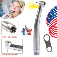 Dental Fiber Optic LED E-generator High Speed Handpiece Turbine 2 Holes Burr