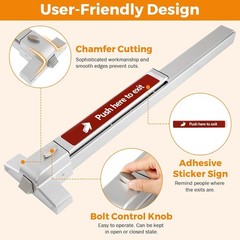 27.5 in Commercial Door Push Bar Panic Exit Device with Exterior Lever Lock