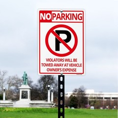 Anley No Parking Sign Rust-Free Weatherproof Aluminum Warning Sign 14×10 In