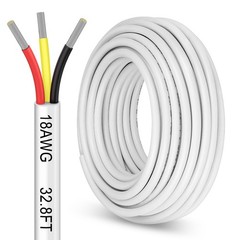 32.8FT 18 Gauge 3 Conductor Electrical Wire,18/3 Stranded Tinned Copper Low V…