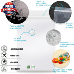 100 Pack of 5”x7” 2 Mil Clear Reclosable Zip Poly Bags