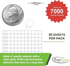 Royal Green Color Coding Labels 0.375 inch Round Sticky Label 3/8 7000, Red