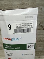Gammex NovaPlus Non-Latex PI Green Surgical Glove, 50 Pair Box Size 9 *See Date*