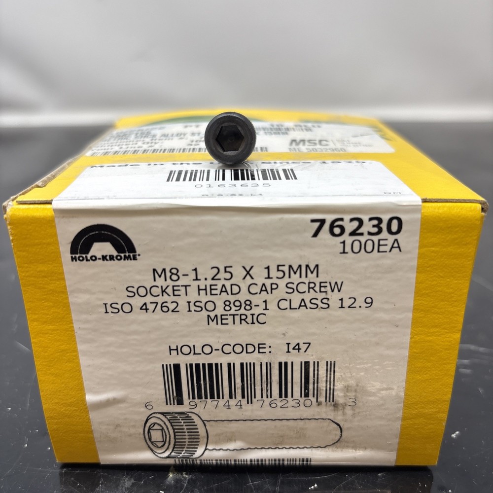 holo krome M8-1.25 X 15mm socket head cap screw qty 100