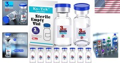 Sterile 3ml Glass Vials with Aluminum Cap Self Healing Injection Port 10pcs