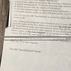 HP Touchsmart HP Getting Started Manual Servicing Guide New