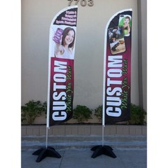 15′ Full Color Custom Tall Swooper Advertising Flag Feather Banner Digital Print