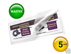 500/pack MATTE 2-3/8 x 8-1/2 Hot 5 Mil Large Bookmark Laminating Pouches