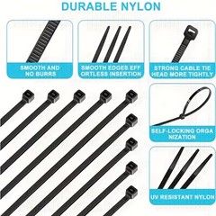 Self-Locking Ties with 17-176 lbs Tensile Strength, for Indoor and Outdoor