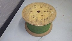 VINTAGE 20 AWG CLOTH COVERED GREEN WIRE, SINGLE STRAND, 10 FEET, NNB