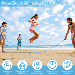 Jump Rope for Kids, Adjustable Jump Ropes for 4 5 6 7 8 10 12, Tangle Free Jumpi