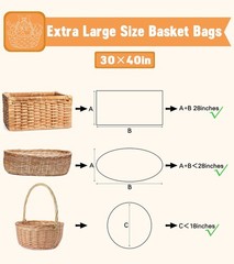 6 Pack Extra Large Clear Cellophane Bags 30×40 Inch Gift Basket Wrap 2.8 Mil