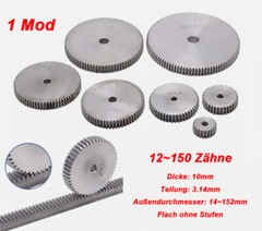 Spur Gear Module 1 Steel C45 Gears with 12 14 16 18 20~150 Teeth C45 Steel Gear