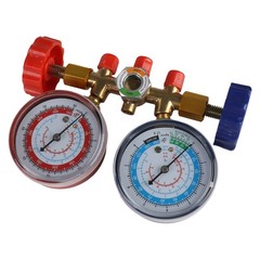 Manifold Gauge Set 3 Color Charging Hoses Large Celsius Display for Car AC HVAC