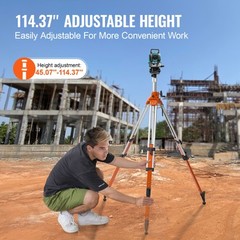 VEVOR Laser Level Tripod Stand 5/8″-11 Thread 45.07-114.37 in Height Adjustment