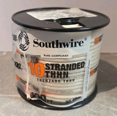 SouthWire THHN 10 AWG 100ft White Stranded CU Insulated Wire