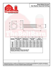 #8 Hex Washer Head Self Drilling Sheet Metal Screws Zinc (Pick Length & Qty)