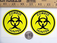 2 – Zombie Hunter 3″ Round Lunch Box Tool Box Car Bumper Sticker R100