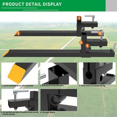 2000lb Tractor Pallet Fork 43 60” Bucket Clamp On For Backhoe Skid Steer Loader