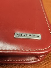 Franklin Covey red leather zipper binder planner 7 ring 10.5 x 8