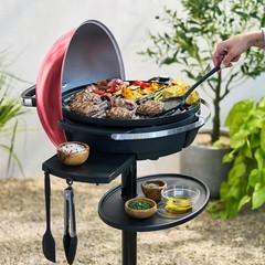 2-in-1 Portable Indoor & Outdoor Standing Electric Grill & Griddle,Cinnamon