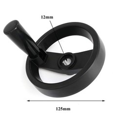 heyous Foldable Handwheel Spoke Hand Wheel with 12mm*125mm, slot 4mm, Black
