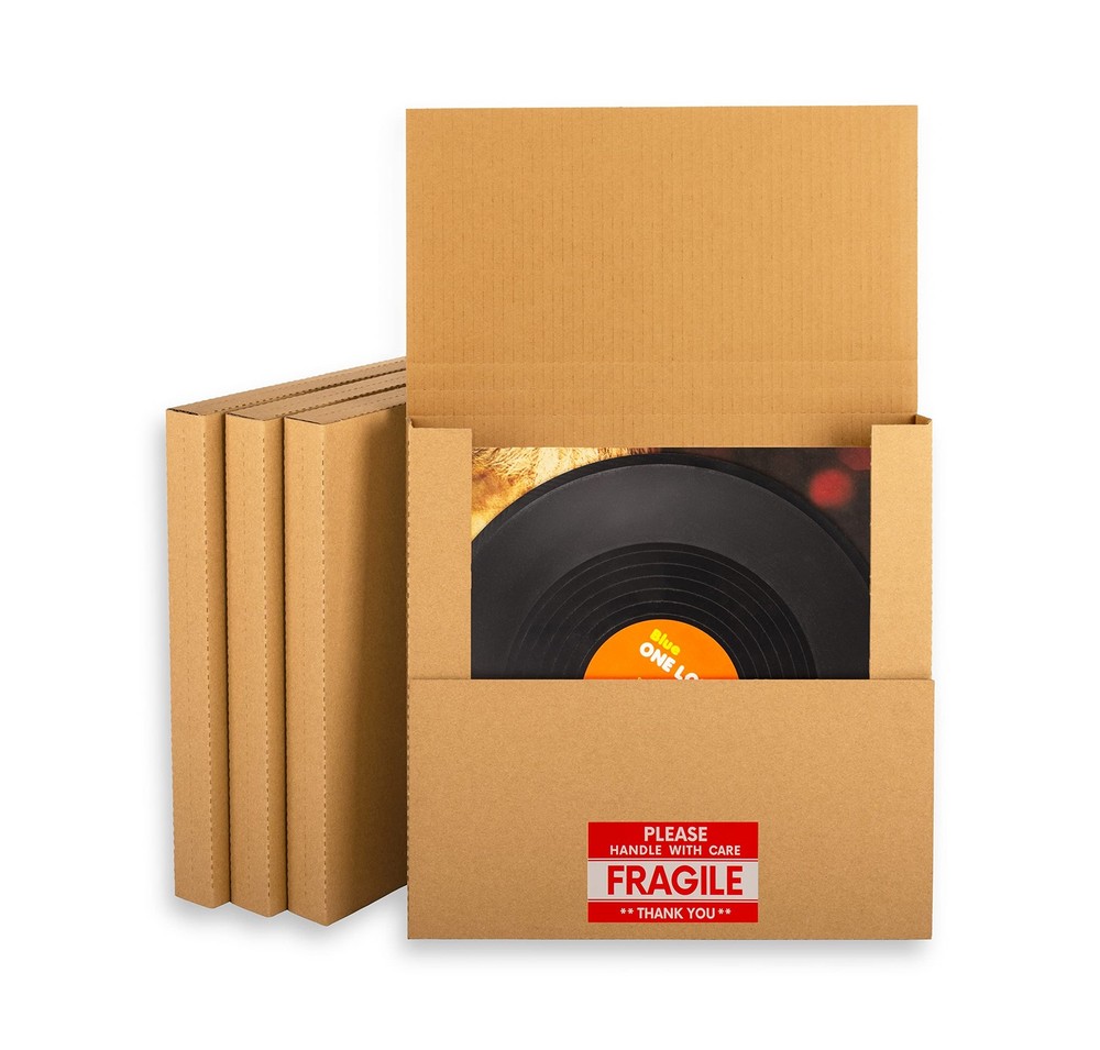 50 Pack LP Mailers, 12.8×12.8×1 inch Vinyl Record Shipping Boxes