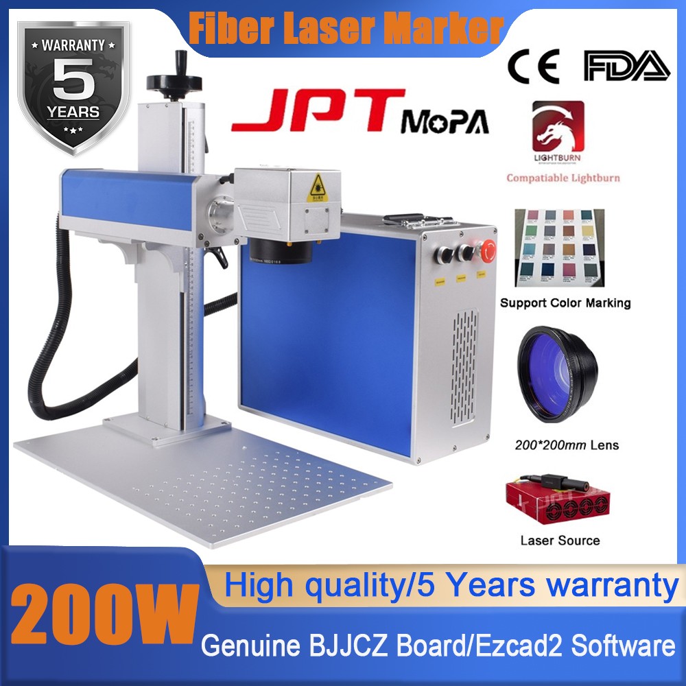 US Ship JPT M7 200W Fiber Laser Marking Machine Metal Steel Color Marker Engrave