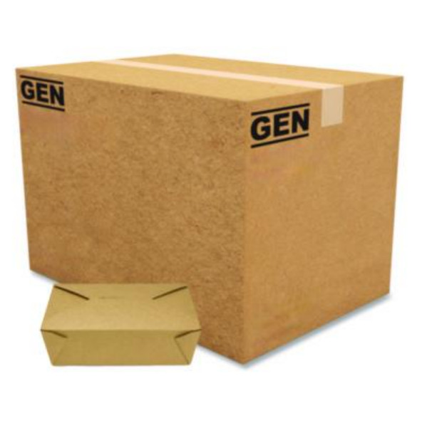 GEN KS10122 Take-Out Box, 76 oz, 8.58 x 6.28 x 2.4, Brown, Paper, 200/Ct