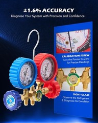 Comprehensive AC Charging Kit – 3 Way Manifold Gauge with Hoses & Adaptors